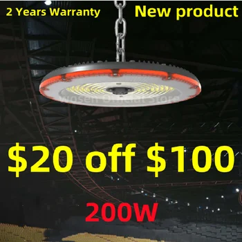 Супер Яркий 200 Вт UFO LED High Bay Lights Водонепроницаемый AC220V Коммерческий Промышленный рынок Склад Гараж Мастерская Гаражная лампа