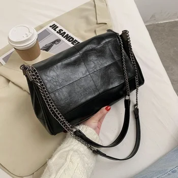 2022 Новая Модная сумка через плечо на толстой цепочке для женщин, женская сумка через плечо, Женские сумки и кошельки с ручкой