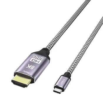 CableDeconn Thunderbolt 3 USB3.1 к HDMI 2,1 8K Кабель 1,8 м 7680x4320 8K при 30 Гц 4K при 120 Гц UHD HDR Высокая скорость 48 Гбит/с