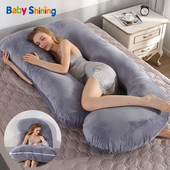 Подушка для беременных, Подушки для сна, J-Образная подушка для беременных, 100% Хлопок, Женщины, кормящие грудью, Боковой Сон для кормящих