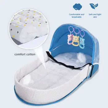 Детская кроватка с сеткой для путешествий Складная детская кроватка с сеткой Детская кроватка для путешествий с москитной сеткой для новорожденных и малышей