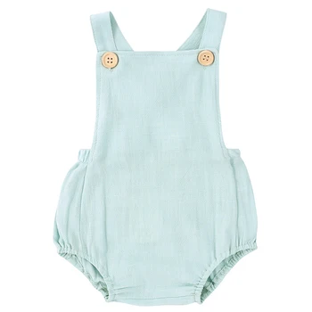 Летняя Корейская одежда для близнецов для маленьких девочек и мальчиков, хлопковые боди без рукавов для новорожденных, однотонный милый комбинезон, одежда для младенцев BC1933-1