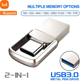 Для Xiaomi U Диск 2 ТБ Высокоскоростной USB 3,0 Type-C Интерфейс Флэш-накопитель для мобильного телефона 512 ГБ 256 Г Двойного Назначения OTG Двойная флэш-память USB