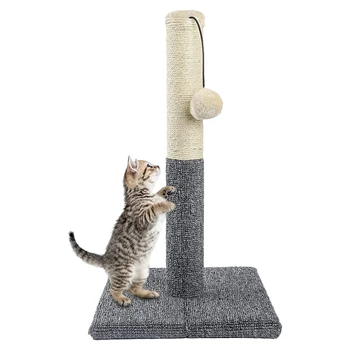 Когтеточка из натуральной сизалевой веревки, Когтеточки для кошек, предназначенные для домашних кошек, и интерактивные игрушки с шариками