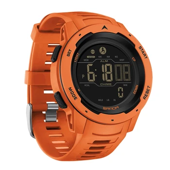 Мужские спортивные цифровые часы С функцией определения калорий, двухразовый режим бега, плавания, Военные армейские часы, водонепроницаемые 50 м, бренд SANDA