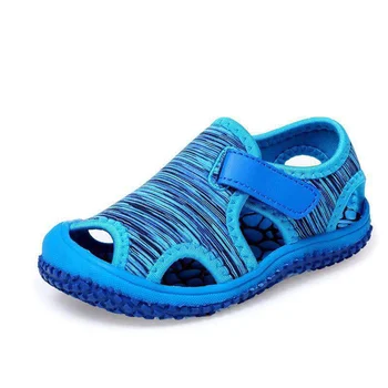Сандалии для девочек, весенне-летняя детская спортивная пляжная обувь с закрытым носком, Болотная обувь для мальчиков ярких цветов