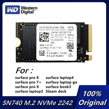 Western Digital WD SN740 M.2 NVMe 2242 1 ТБ 2 ТБ 512 ГБ 256 ГБ SSD Твердотельный накопитель PCIe4.0x4 для ноутбука Microsoft Surface Pro X 3
