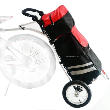 Складной велосипедный грузовой прицеп с большой сумкой и велосипедным контактором, Велосипедный прицеп, 12-дюймовая тележка для покупок с пневматическим колесом, багажная тележка