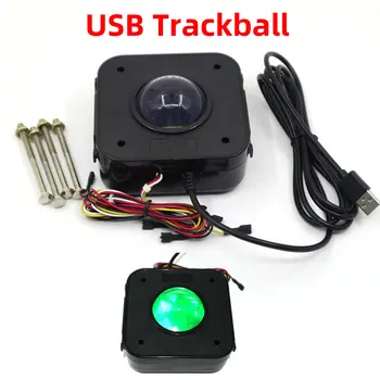 Трекбольная мышь для аркадных игр с USB-подсветкой, круглый USB-разъем 4,5 см, винты