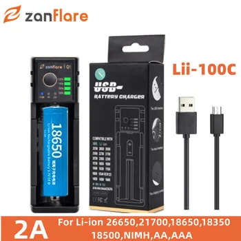 Zanflare Q1 Зарядное устройство 18650 Зарядное устройство USB 5v 2A для 14500 14650 16340 26650 21700 26700 AA AAA Литиевая NiMH Ni-Cd Батарея Зарядное Устройство