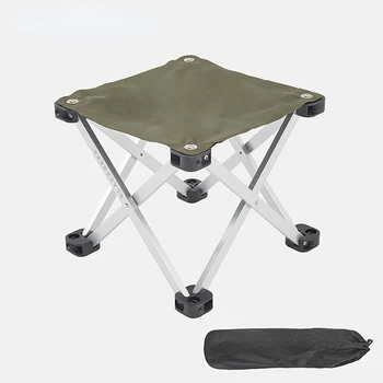 Портативный складной стул для кемпинга, складной табурет, черное маленькое алюминиевое оксфордское сиденье на открытом воздухе для рыбалки, пеших путешествий