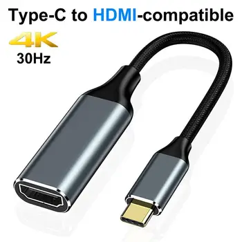 HW-TC01A USB Конвертер Plug Play Широкого Применения 4K USB 3.1 Type-C-HDMI-совместимый Кабель-адаптер для Компьютера
