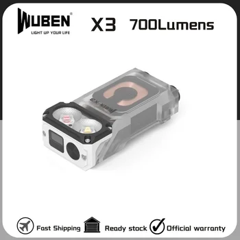 Светодиодный фонарик WUBEN X-3 с беспроводной зарядкой EDC, 700 люмен, вращающаяся на 180 ° головка, сверхлегкий мини-брелок для ключей