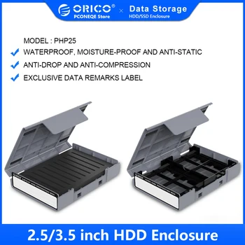 ORICO 2.5 M.2 Коробка для защиты жесткого диска с этикеткой для 2,5 3,5 SSD HDD Противоударный Пылезащитный Ящик для хранения 2,5 Футляр для жесткого диска Сумка