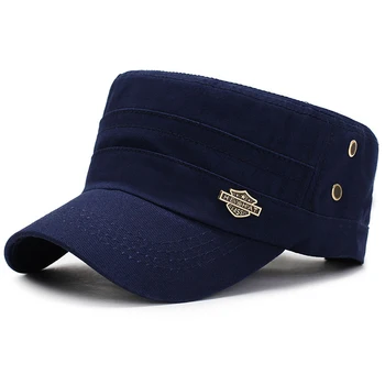 2023 Фирменная Классическая Однотонная кепка, Винтажная армейская шляпа в стиле кадета, Мужские кепки, Дышащие солнцезащитные Повседневные кепки с плоским верхом