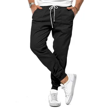 Однотонные мужские брюки, Повседневные широкие брюки Four Seasons, Корейские спортивные брюки Оверсайз с карманами, мужская одежда, Уличная одежда