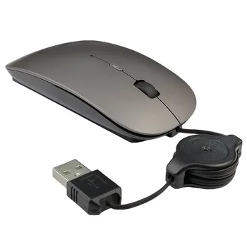 Портативный компьютер, ноутбук, USB-мышь, выдвижная тонкая USB-оптическая мышь с прокруткой для портативных ПК, оптический датчик 1600 точек на дюйм