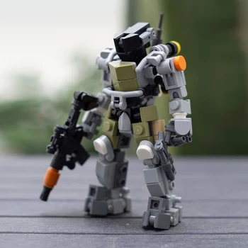 MOC Mech warrior Робот Фигурка Строительный Блок Войны Модель Оружия Технический Блок Сборка Игрушек для Мальчиков