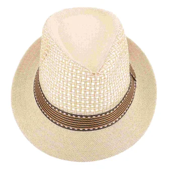 Соломенная шляпа с короткими полями, пляжная шляпа, Дышащая тканая панама для мужчин и женщин