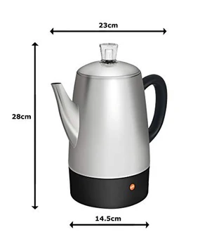 Кофеварка с серебристым корпусом и крышками из нержавеющей стали Кофеварка | Чайник-перколятор на 10 чашек (серебристый)