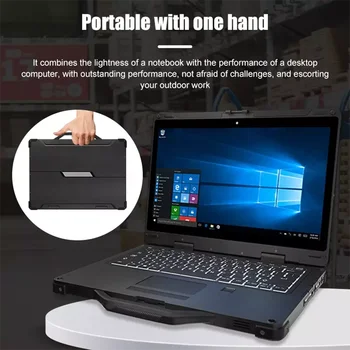 Прочный компьютер X33 Windows с клавиатурой Водонепроницаемый прочный ноутбук Наружная безопасность Военный ПК Компьютер Ноутбук 256 ГБ SSD
