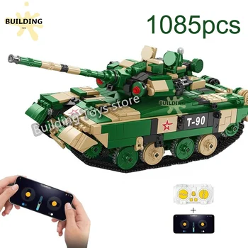 Военный основной боевой танк T90, набор кирпичей, Вторая мировая война, Россия, оружие, армейский солдат, строительные блоки, радиоуправляемые игрушки для мальчиков, подарок на день рождения