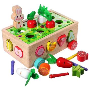 Игрушечная Деревянная Развивающая Детская игра, детская игрушечная машинка для малышей, Сортировка формы Моркови для малышей