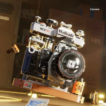 Креативная идея DSLR Ретро имитационная модель камеры MOC, совместимая с Lego Micro Building Blocks, 1027 шт., кирпичные игрушки, детский подарочный набор