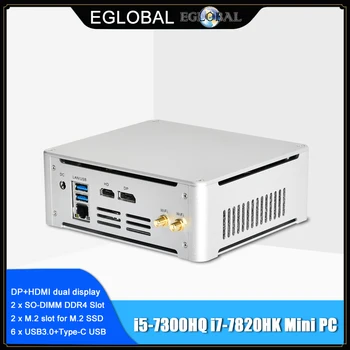 Дешевый Системный блок Мини-ПК Intel i7-7820HK i5-7300HQ 2 * DDR4 2 * M.2 NVME Игровой Компьютер Офисный ПК HTPC 4K HDMI DP Type-C AC WiFi