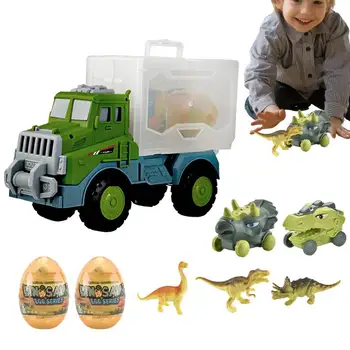 Набор игрушек с Динозаврами для детей, игрушки с динозаврами, игровые наборы для транспортных средств, строительные машины с динозаврами, Экскаватор, грузовик, строительные машины с Динозаврами