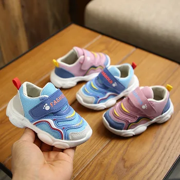 Корейская детская обувь 0-1-3 лет, обувь для малышей, нескользящая дышащая обувь с мягкой подошвой, функциональная обувь для девочек