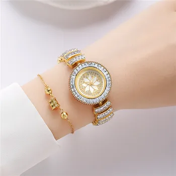 Новые модные Темпераментные часы-браслет из кварцевого сплава со стразами, украшенные звездами и бриллиантами