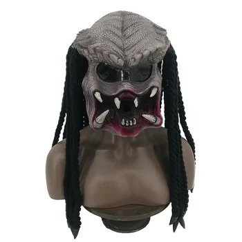 Новые Латексные шлемы Инопланетный Скелет Хищник Косплей Маска на Хэллоуин Martien Effrayant Бесплатная доставка