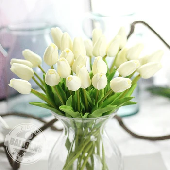 Усовершенствованный Искусственный цветок из искусственных цветов PU Tulip, искусственный букет на ощупь, Поддельный цветок для свадебного украшения, Цветы для дома, Garen Decor