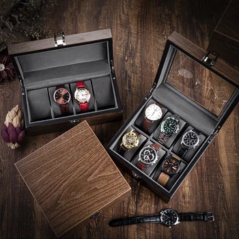 Коробка для хранения часов из орехового дерева, простые бытовые высококачественные деревянные механические часы, коллекция браслетов, коробка для показа, футляр для часов