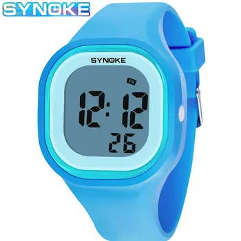 Силиконовые наручные часы SYNOKE, женские спортивные цифровые часы, 50 м, водонепроницаемые студенческие часы, Световой будильник, Женские Мужские relogio New