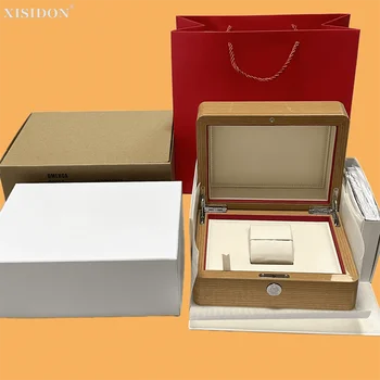 Роскошная Оригинальная деревянная коробка для часов Omg с буклетом, Переносная сумка для хранения и карта на заказ, подарочный чехол для часов AAA