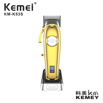 Триммер для волос Kemei, USB Перезаряжаемая машинка для стрижки волос, Масляная головка для стрижки волос, ЖК-дисплей, Мужской Электрический резак для волос