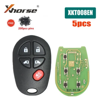 5 шт./лот Xhorse XKTO08EN Универсальный провод VVDI Дистанционный Ключ 5 Кнопок для Автомобиля Toyota Дистанционный ключ для Мини-ключа VVDI Инструмент VVDI2 Автомобильный Ключ
