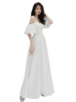 Сексуальное Белое банкетное платье с открытыми плечами, Темпераментное Тонкое Вечернее платье для вечеринок, Благородное платье знаменитости, Мечтательное платье для выпускного вечера