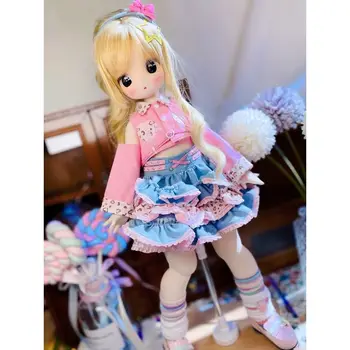 Одежда для куклы BJD, подходящая для размера 1/4, розовая юбка с помпоном, ковбойский костюм маленькой возлюбленной, аксессуары для куклы