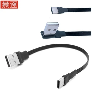 USB zu Typ C Ladekabel Ellenbogen 90 Grad USB C Micro USB Daten Kabel Für Alle Smartphone