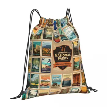 Монохромные рюкзаки с завязками для национальных парков Идеально подходят для минималистичного стиля, подходят для школьных походов и экскурсий на свежем воздухе