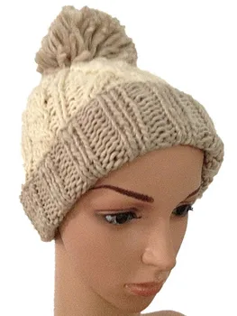 BomHCS Модная осенне-зимняя теплая шерстяная шапка 100% ручной работы, уличная вязаная шапочка-бини, лыжные шапки