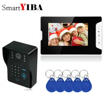 SmartYIBA 7-дюймовый RFID-домофон Наборы для домофона Пароль Кодовая клавиатура ИК-камера Видео дверной звонок для домашней системы безопасности
