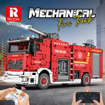 Reobrix22008 Технология Инженерный строительный блок Спринклерная пожарная машина Модель сборки высокой сложности Игрушка-головоломка