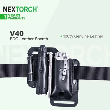 Кожаные ножны Nextorch V40 EDC, Многофункциональный инструмент, Кобура для фонарика, крепится к ремню шириной до 55 мм, для кемпинга, треккинга, ежедневного использования