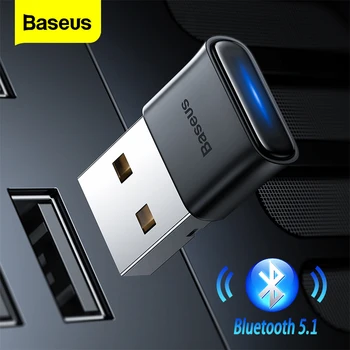 Адаптер Baseus USB Bluetooth Bluetooth 5.1 Музыкальный аудиоприемник-передатчик для ПК, динамик, ноутбук, беспроводная мышь, USB-передатчик