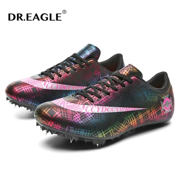 DR.EAGLE/ Мужская обувь для легкой атлетики, Женские Кроссовки с шипами, Спортивная обувь для бега, легкая спортивная обувь для гонок с шипами