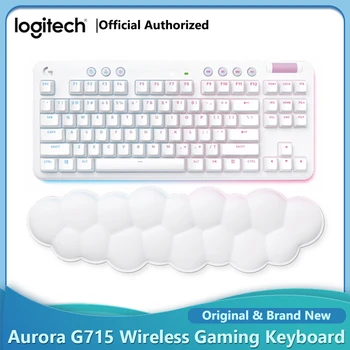 Logitech Aurora G715 Трехрежимная механическая клавиатура с подсветкой 87 клавиш RGB, Беспроводная проводная связь Bluetooth, съемная портативная для путешествий